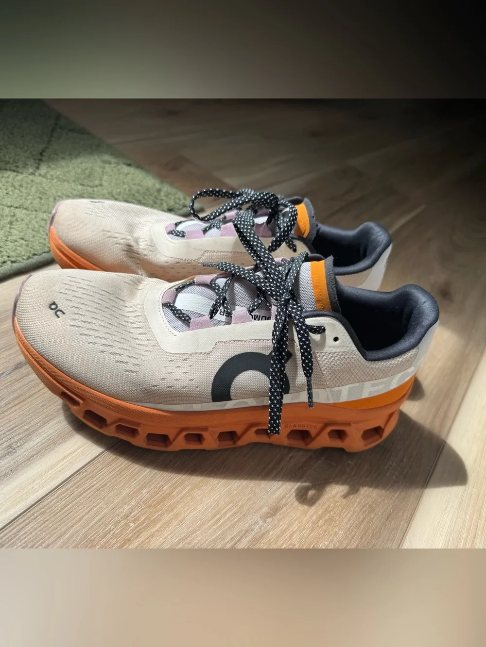 OnCloud Running Shoes in Cream, Orange, Black and Pink